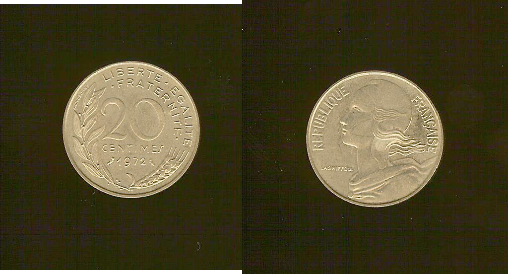 20 centimes Marianne 1972 Paris SPL
